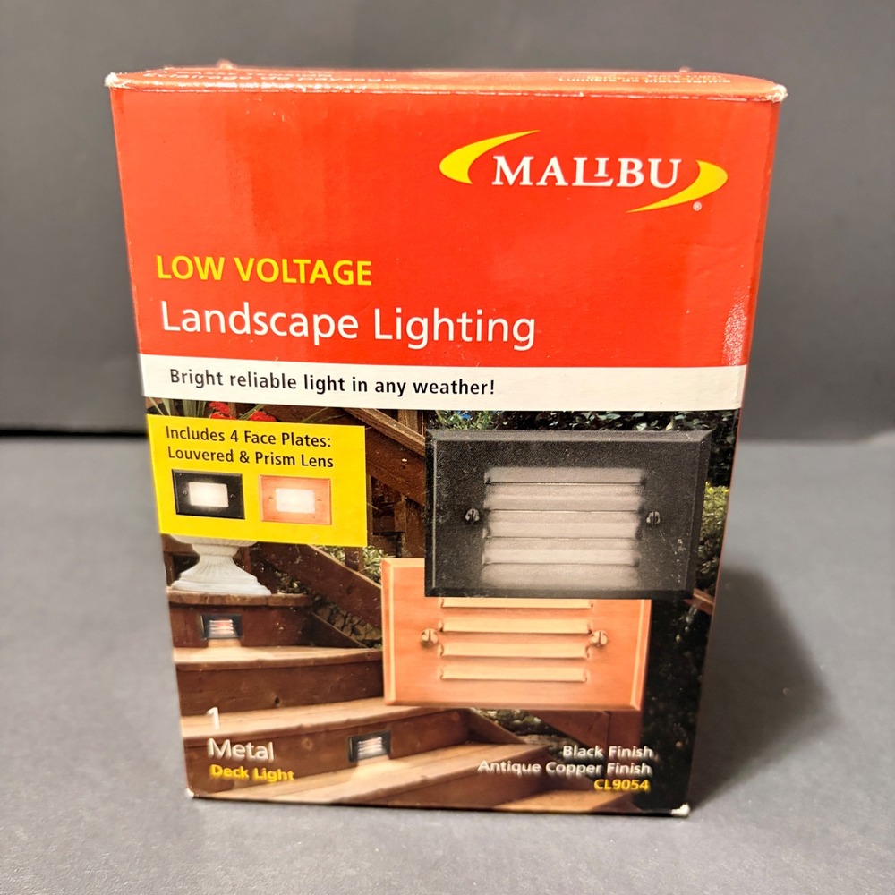 Malibu Low Voltage Landscape Lighting Metal Deck Light Black Copper CL9054 NEW